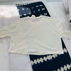 Eterne cropped oversized thermal in off white